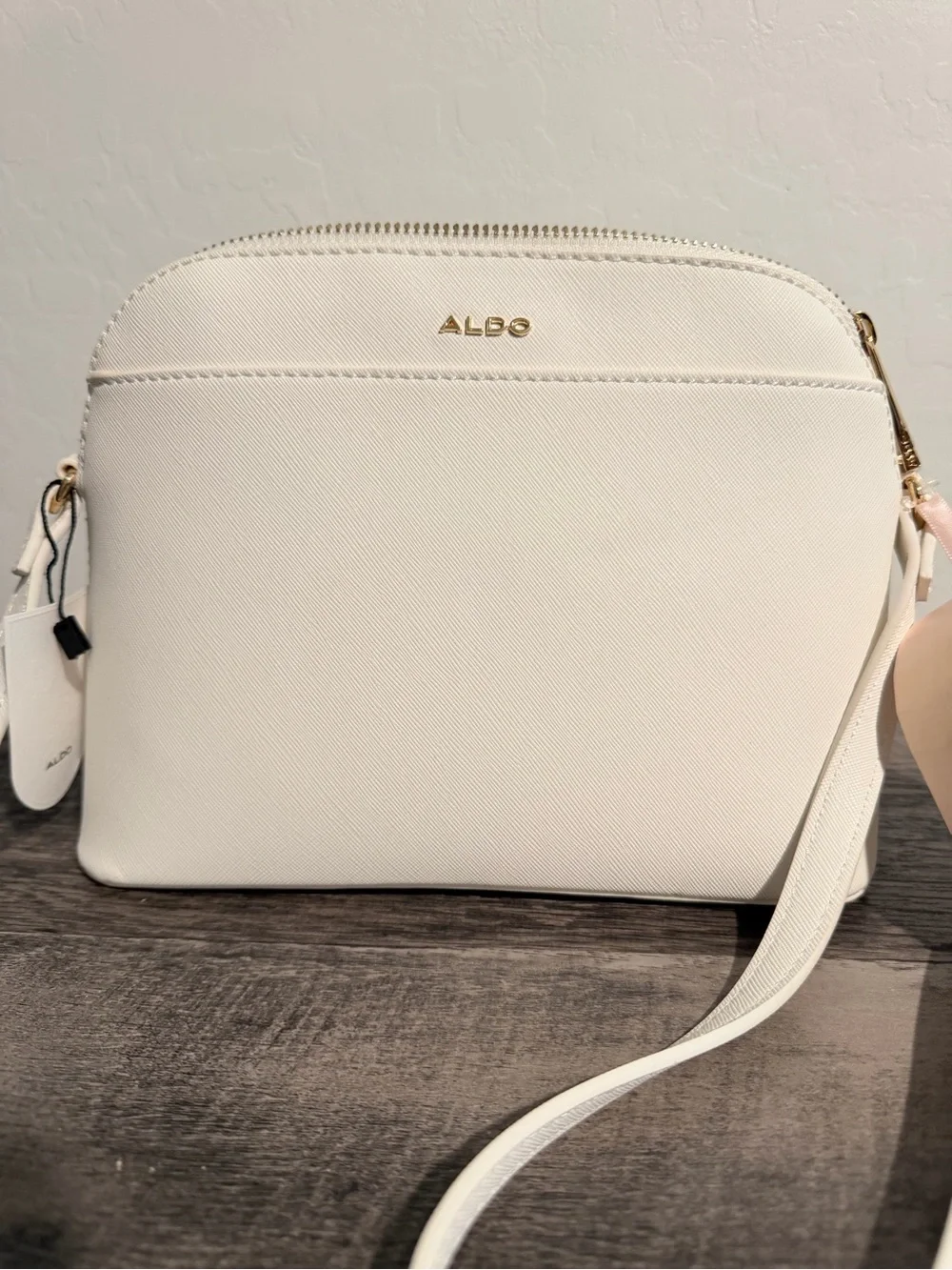 Aldo Cream White Crossbody Bag with Gold Hardware